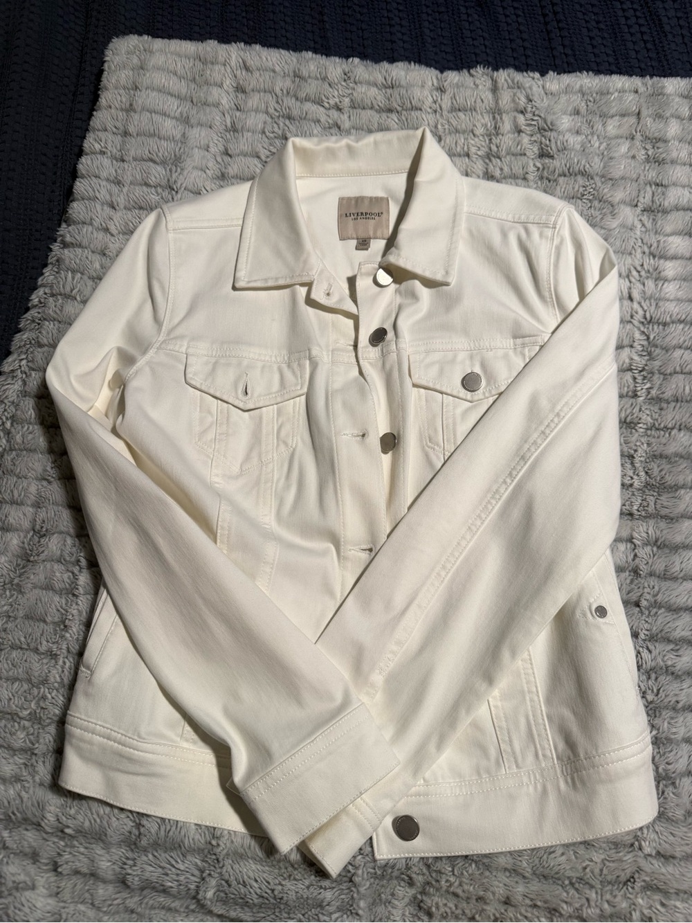 Liverpool Off-White Denim Jacket with Button Front